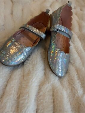 H&M Girls Iridescent Mary Jane Dress Shoes - Silver